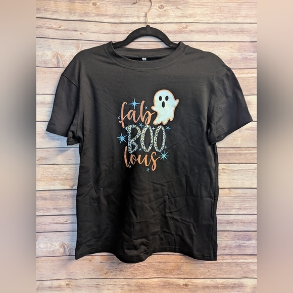 NWTs, Size S...Black Fab-BOO-lous Ghost T-Shirt - Picture 1 of 5